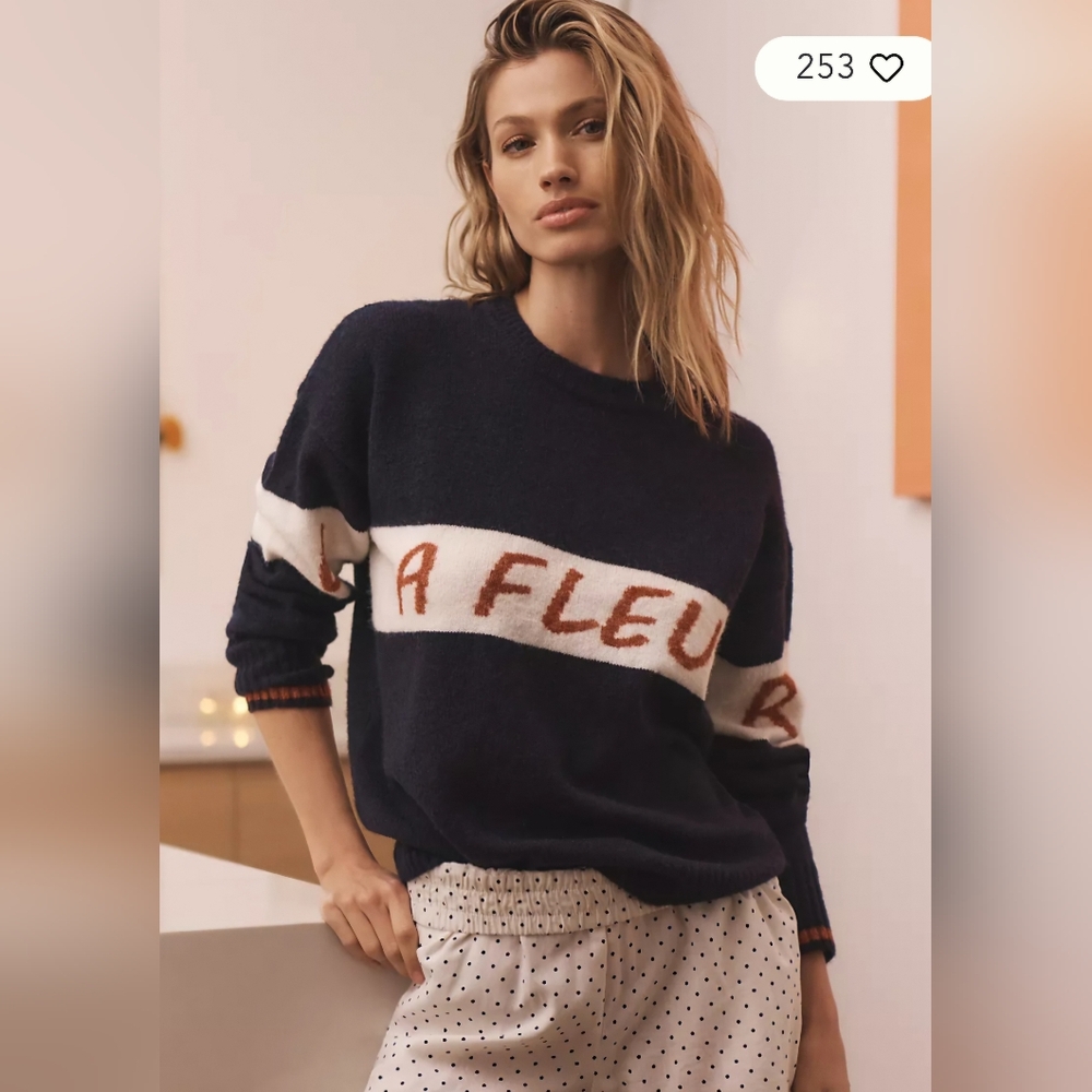 NWT Anthropologie Sundry La Fleur Pullover Sweater Size M